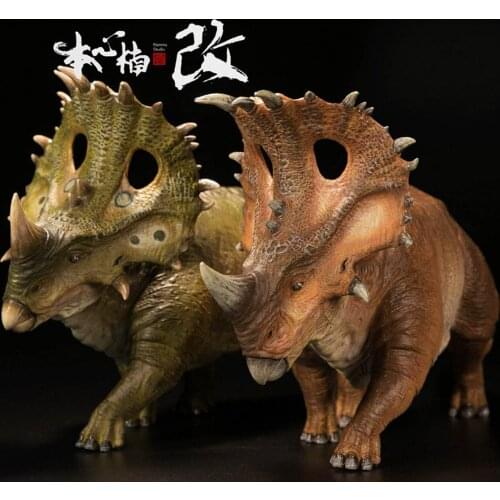 Nanmu Studio 1:35 Scale Sinoceratops Tower Shield Figure Realistic Ceratops Dinosaur Figure PVC Model Toys Collector Gift Adult