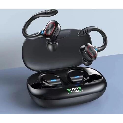 Earphones TWS Earbuds Wireless Bluetooth Headphone With Microphones HIFI Sport Ear Hook Headsets Gamer LED Display Waterproof