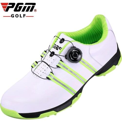 2016 New PGM Golf Shoes Mens Leather Anti-skid Breathable Groove Patent Design Sneakers