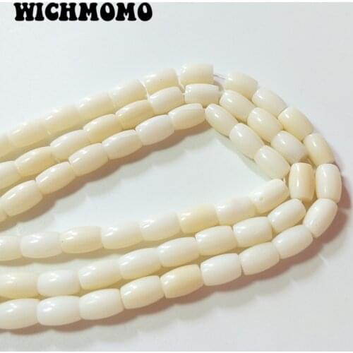 2019 New 5*8MM 20pieces/bag Natural White Coral Oval Shape Beads for DIY Necklace Bracelet Jewelry Making Accessories