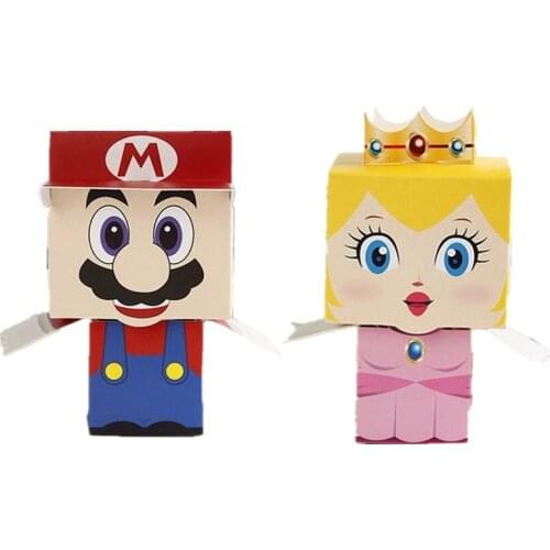 New 5pcs Super Mario Wedding Party Favor Boxs Candy Ice Cream Birthday Gift Box Decor for Wedding Birthday Party Drawer Gift Box