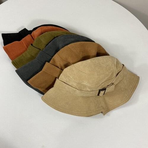 New Women Bucket Hat Contraction Band Fisherman Hats Cotton Solid Sun Hat Panama Bucket Cap Female Summer Fashion Basin Caps