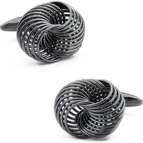 HAWSON New Metal Cufflinks Fashion French Shirt Knot Cuff Links Mens Clothing Jewelry with Box