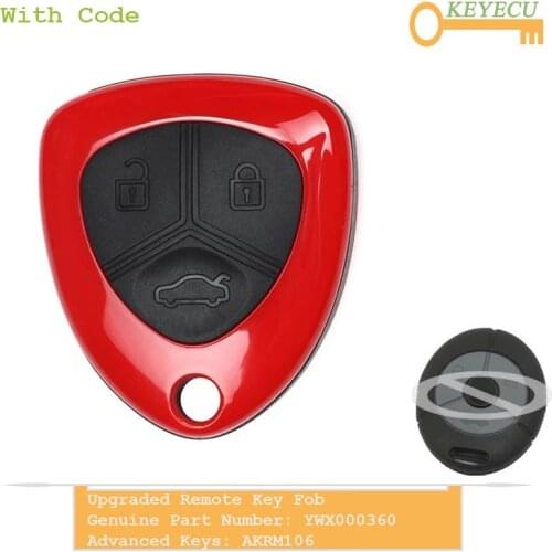 Keyecu Upgraded Remote Key Fob 433MHz 3 button for Rover 25 45 Streetwise MG TF ZR ZS 2003 2004 2005 -YWX000360 AKRM106