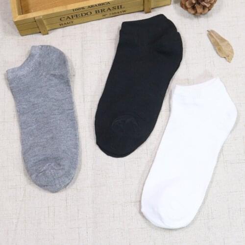 10 Pairs Solid Color Unisex Mens Socks Slipper Thin for Srping Summer Black and White Happy Socks Men Women 40301