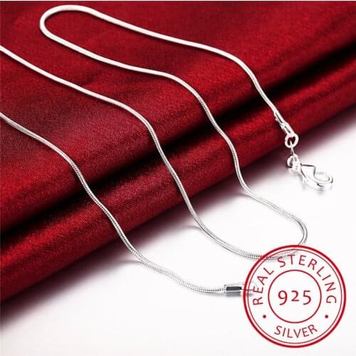 925 Sterling Silver Snake Chain Necklace Use for Pendants Charms Women colar S-N34 (Diameter 1mm)