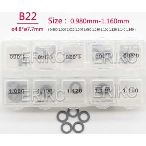 Injector Shims Gaskets B22 0.98mm-1.16mm Common Rail Injector Adjustment Shim Gasket Washer Adjusting Shim for Bosch Injectors