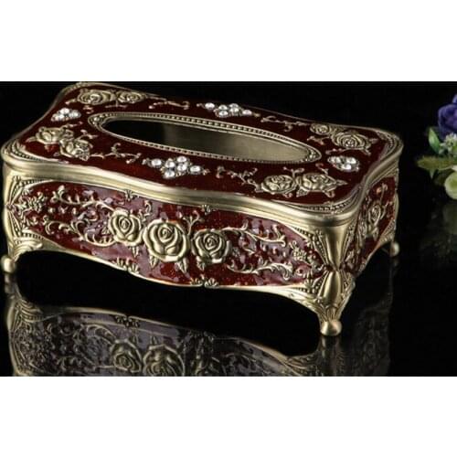 Rectangular Zinc Alloy metal napkin holder tissue box Pattern House holder Home Hotel wedding decoration tissue box covers 548A