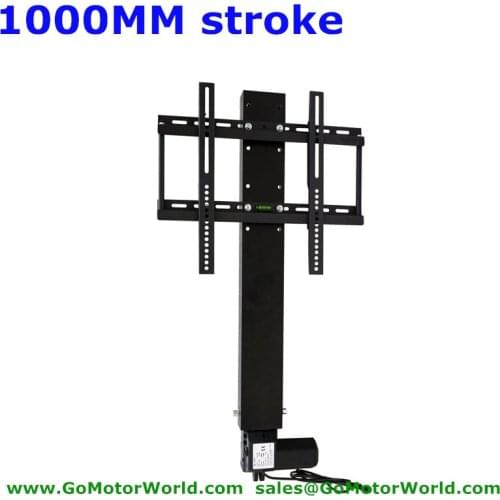 TV lift TV stand TV mount 110-240V AC input 1000mm 40inch stroke with remote and controller and mounting bracket parts