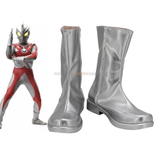 Ultraman Silver Boots Cosplay Ultraman Leather Shoes Custom Made