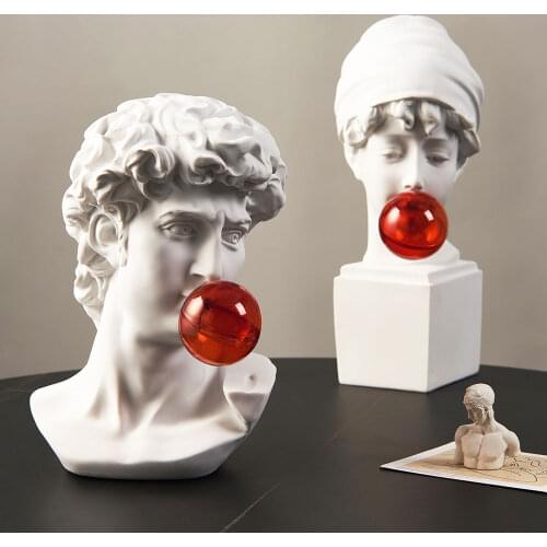 Nordic David Head Statue Sculpture Character Figurine Modern Home Decoration Accessories Modern Living Room Desk Decoration