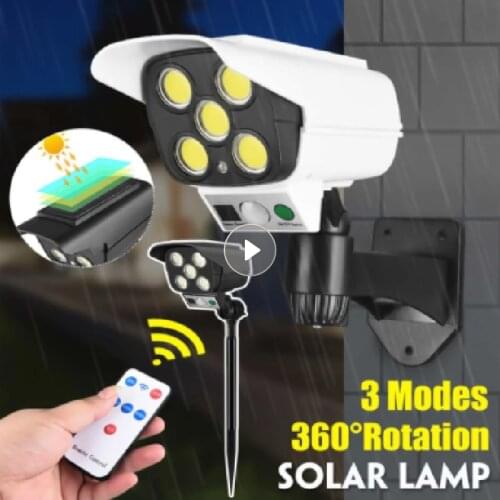 Solar Monitoring Lamp Solar Garden Lamp Human Body Induction Motion Sensor Street Spotlight Simulation Fake Camera Outdoor Light