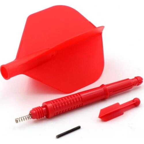 CUESOUL KOFF AK6 Dart Stem with AK4 Moulded Dart Flights,Set of 3 pcs Red Dart Flight Standard Shape