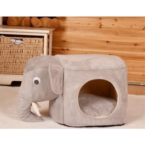 Dog Bed Comfort Elephant Shape Pet Puppy Kennel Lovely Design Top Quality Winter Warm Cats Sleeping Bed