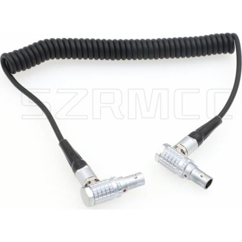 ARRI Cameras Elbow 5 Pin Male to Elbow 5 Pin Male Timecode in/Out Coiled Cable for Sound Devices Ambient Lockit Zaxcom