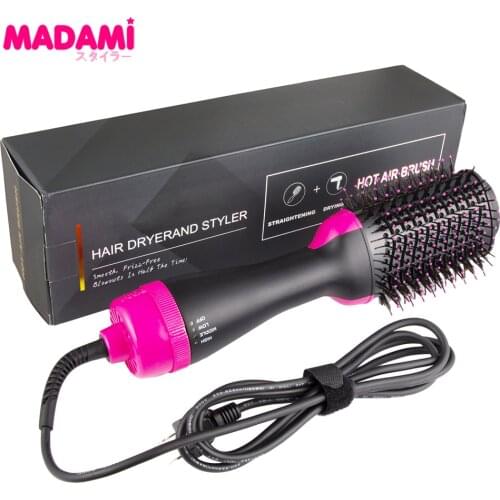 Hair Straightening Comb Volumizer Electric Blow Dryer Hot Air Brush Negative Ion Straightener Curler