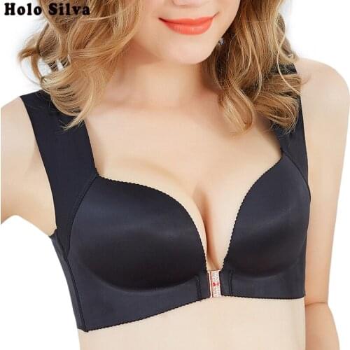 Front Closure Women Bra Sexy Push Up Bralette Seamless Large Size 48 50 52 C D E Cup Wireless Brassiere Femme Tube Dropshipping