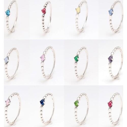 925 Sterling Silver Pan Ring Creative With Crystal Birthday Ring For Women Wedding Party Gift Fashion Jewelry