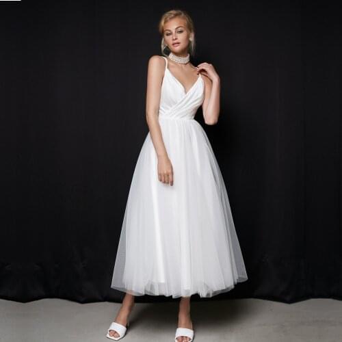 Sexy Sweetheart Tulle Wedding Dresses Spaghetti Strap Bridal Dress Backless Sleeveless Beach vestido de novia princesa 2021