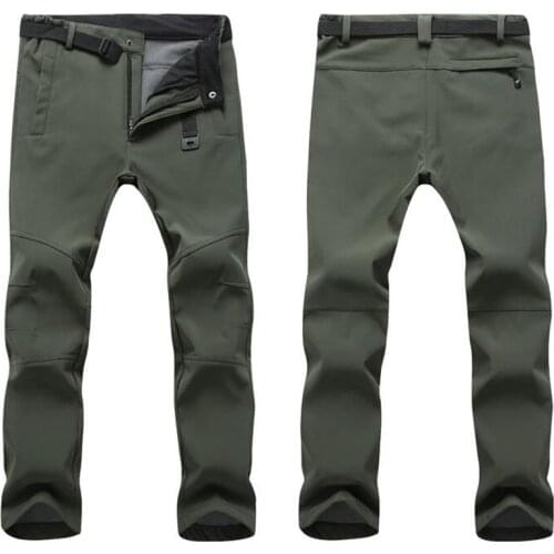 Winter Warm Soft Shell Hiking Pants Men Waterproof Outdoor Sport Camouflage Fishing Skiing Camping Trekking Fleece Trousers 5XL