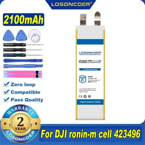 100% Original LOSONCOER 423496 2100mAh Battery For DJI Ronin-m Cell 423496 Batteries