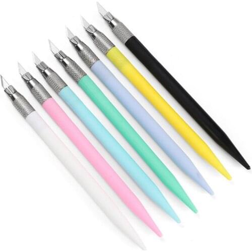 13pcs/set 12 Knife Rubber Stamp Engraving Knife Pen Wood Crafts DIY Tool Carving Blade Paper Cutting Cutter Office School