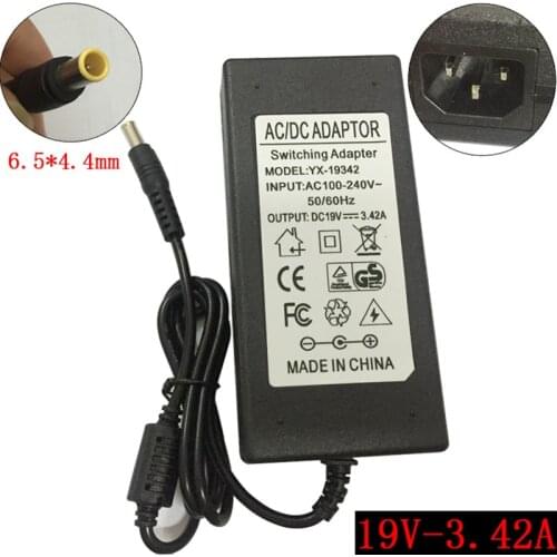 19V 3.42A 6.5*4.4mm AC Dc Adapter for Samsung 22" 32" BN44-00837A HDTV TV LCD LED Plasma DLP Monitor TV Charger Power Supply