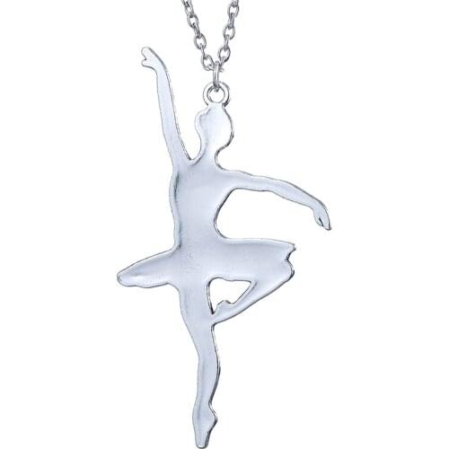 20pcs/lot Wholesale Fashion Jewelry Charm Ballet Girl Pendant Necklace For Women Gifts