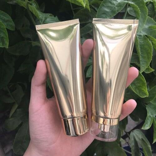 300pcs 100m 100g Gold bronzing anodized Aluminum Plastic Hose Soft Tube Empty Cosmetic bottle For Cream Lotion Facial Cleanser