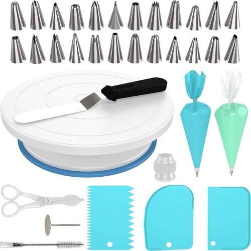 54pcs Plastic Cake Rotary Table DIY Pastry Baking Tool Cake Stand Cake Turntable Rotating Cake Decorating Baking Tool