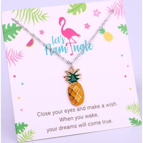 Pineapple Flamingos Chain Necklaces Best Friends Women Girls Jewelry Party Friendship Summer Christmas Gift Drop Shipping