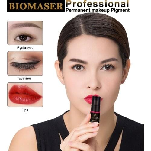 BIOMASER 1pcs Medical Permanent Makeup Pigment Tattoo Ink 12ml Eyebrow Eyeliner Lip Areola Mixed Color Tatooo Machine Supply