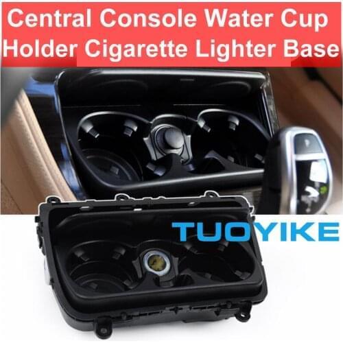 Black ABS Front Center Console Water Cup Beverage Holder Cigarette Cigar Lighting Base Cover For BMW5-series F10 F11 F18 520 525