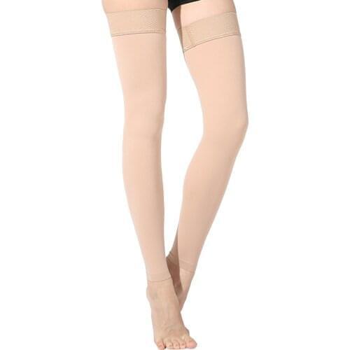 Open Toe Knee High Medical Compression Stockings Varicose Veins Socks Women 20-30 mmHg Elastic Nursing Socks Over Knee Socks