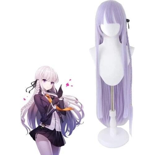 Danganronpa Kirigiri Kyouko Wig Cosplay Costume Dangan Ronpa Women Long Synthetic Hair Halloween Party Role Play Wigs