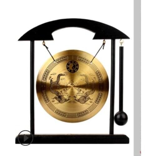 Feng Shui Brass Gong Desktop Zen Art FOR Fortune H1301