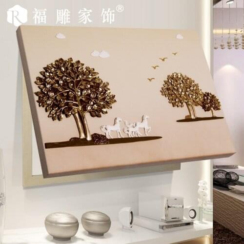 Fu carved decorative painting three-dimensional meter box distribution box clamshell living room bedroom electrical box of moder