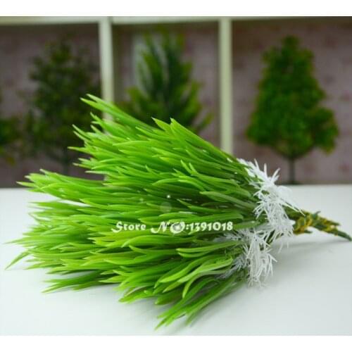 20pcs/lots Artificial grass green shoots plastic grass simulation leek artificial green plant home decoration