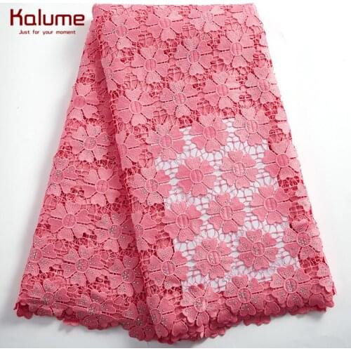Kalume African Net Lace Fabric 2021 High Quality Satin Brocade Design French Nigerian Lace Fabric For Wedding Party Dress H2439