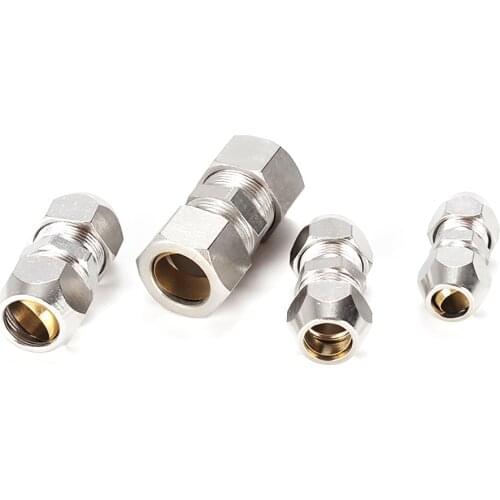 Compression Ferrule Tube Fitting Brass Pipe Double Fast Twist Card Set Copper Joints Tubing Nut Lock Double Straight 5 Same
