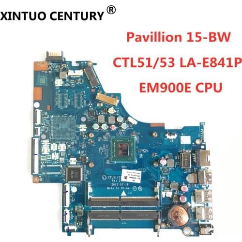 Laptop motherboard CTL51/53 LA-E841P For HP Pavillion 15-BW Mainboard 924721-601 AMD Core EM900E DDR4 100% Full Tested
