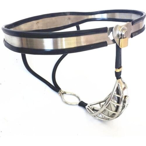 Stainless Steel Male Chastity Belt Pants Sexy Cock Cage BDSM Bondage Metal Chastity Restraint Lock Device Sex Toys For Men Gay