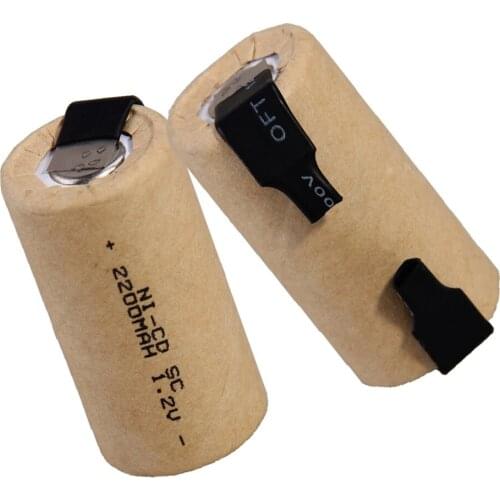 Real capacity ! 12 pieces SC battery 1.2V NICD 2200mah batteries for electric drills power tools COLOR RANDOM