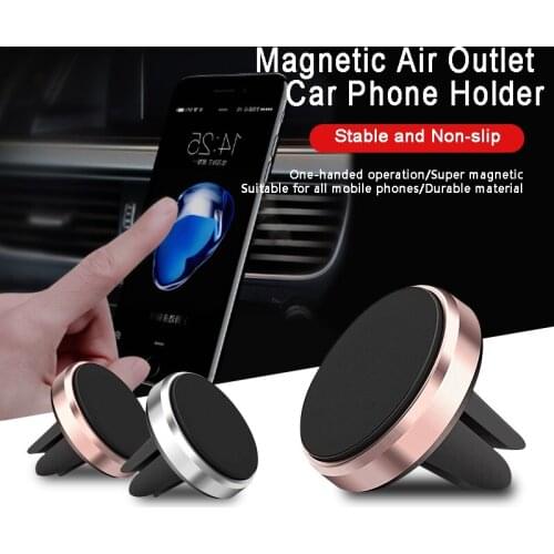 Luxury Round Mobile Phone Bracket Car Air Outlet Magnet Magnetic Suction Lazy Car Mobile Phone Bracket Gift Anti-drop
