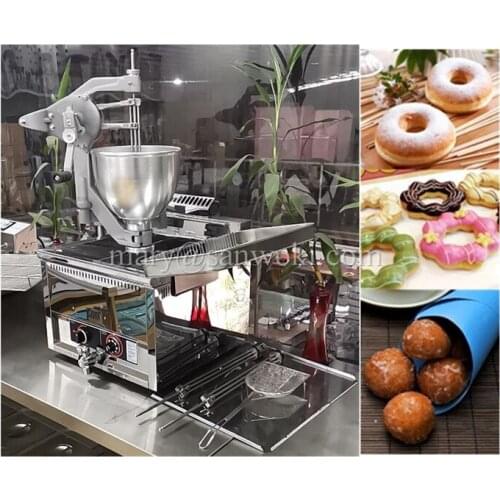 Stainless steel Manual Donut machine Round Doughnut makers Circle Donut Botti machine Ball cake making machine with gas fryer