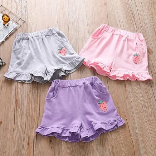 Baby Girl Shorts Kid Short Pants Casual Pants Solid Cotton and Tingle Pants Hot Selling Summer Travel Beach Short 2-10Y