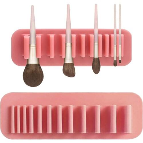 Silicone Wall Mount Nail Makeup Brush Holder Display Rack Drying Hanger