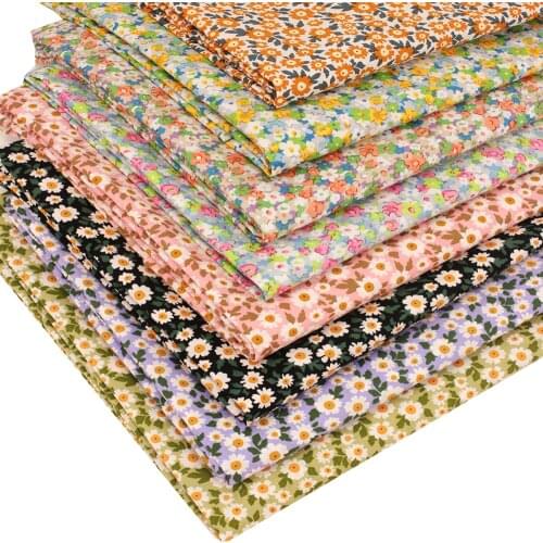 100% Cotton Fabric By Half The Meter Sewing Fabrics Chrysanthemum Printed Cloth Sheets DIY Dress Crafts Supplies 45*150cm 1pc