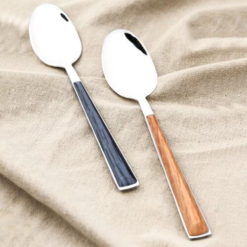 1Pcs High Quality Ice Cream Tea Coffee Handled Anti-Ironing Long Handle Stainless Steel Spoons Flatware 2 Color Optional
