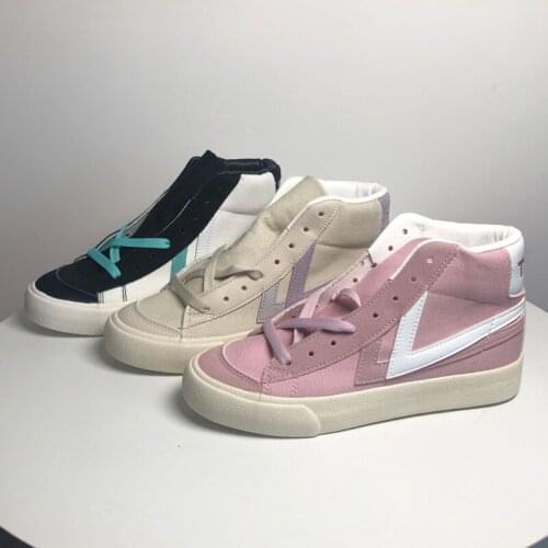 Ladies Sneakers 2021 Autumn New Single High Top Canvas Shoes Female Student Casual Womens Solid Color Athletic Vulcanized Shoes